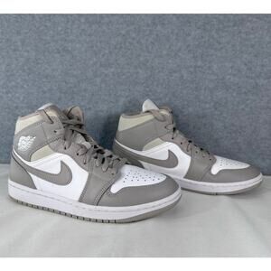 Nike Air Jordan 1 Men's sz 7 Mid College Grey & White Leather High Top Sneaker